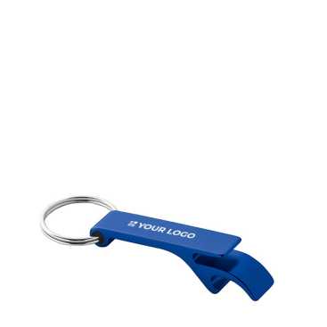 Voordelige aluminium flesopener-sleutelhanger met logo