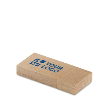 Platte houten USB-stick, graveerbaar of bedrukbaar