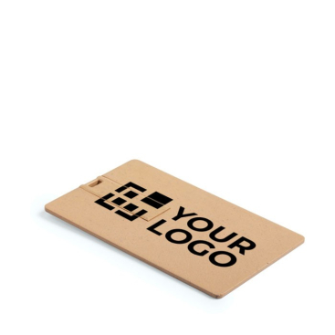 USB-kaart van gerecycled plastic met houtlook afwerking