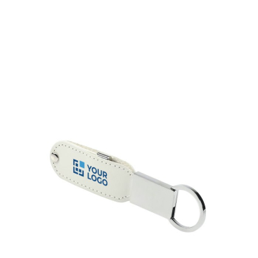 Gepersonaliseerde, leren usb sleutelhanger kleur bruin