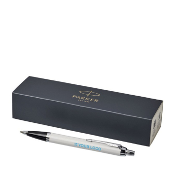 Tweekleurige parker pen bedrukken met metallic afwerking kleur bruin