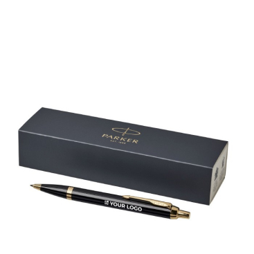 Tweekleurige parker pen graveren met gouden afwerking kleur zwart