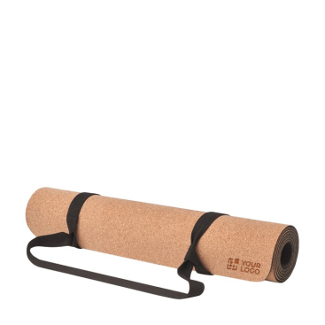 Yogamat van kurk en TPE materiaal kleur beige