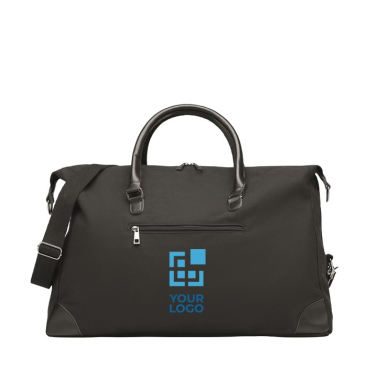 Weekendtas bedrukken van canvas met gerecycled PU kleur zwart