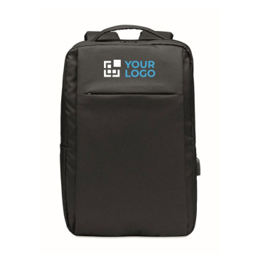 300D RPET polyester ''15 inch laptoprugzak kleur zwart