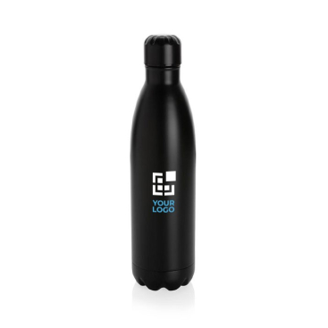 Effen RVS waterfles met logo (750ml) kleur donkerblauw