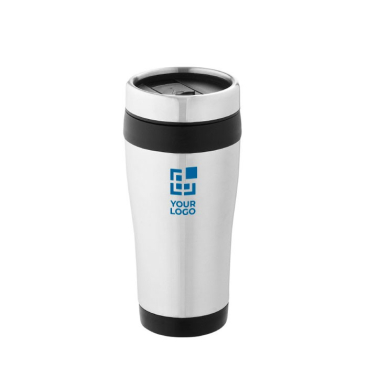 Voordelige thermische mok van staal en plastic 410 ml