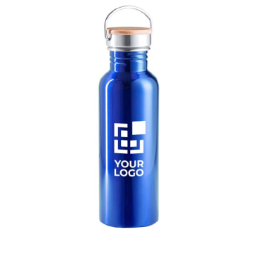 Roestvrij stalen fles met logo (800ml) kleur wit