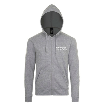 Rits sweater met logo bedrukken, 260 g/m2 weergave met jouw bedrukking