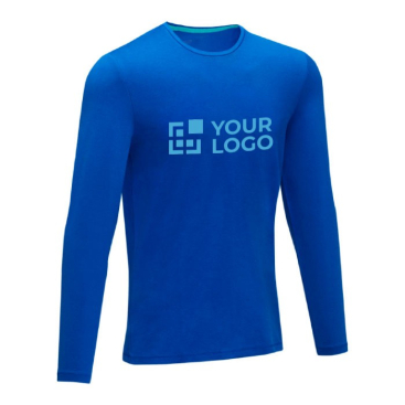 Bedrukte eco shirts met lange mouwen in de kleur koningsblauw
