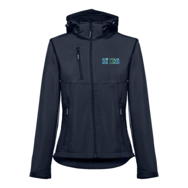 Dames softshell regenjas met logo, 280 g/m2 weergave met jouw bedrukking