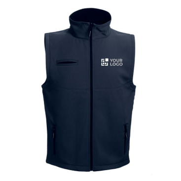 Softshell reclame jas met opdruk, 280 g/m2 in de kleur marineblauw