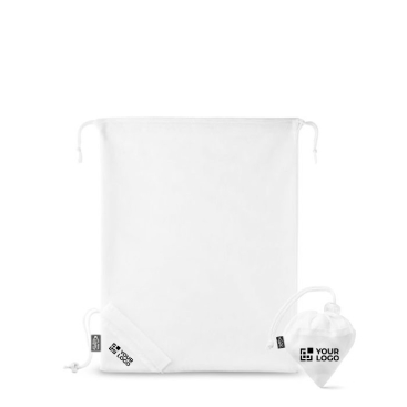 Opvouwbare rpet mesh promotietassen kleur wit