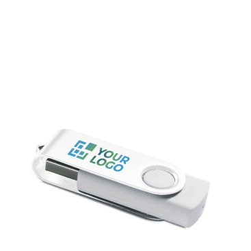 Draaibare USB kleur zwart met witte clip