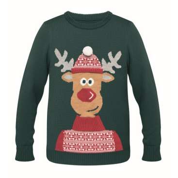 Grote trui met logo en kerstmotief