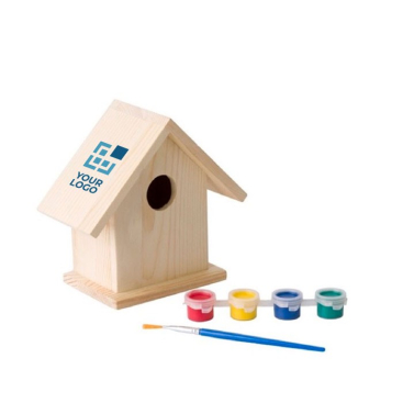 Houten vogelhuisje om te schilderen