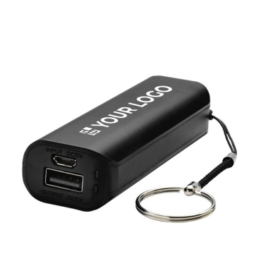 Kleurrijke 1.200mAh sleutelhanger powerbank weergave met jouw bedrukking