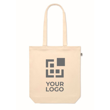 Biologische canvas tas en balg 270 g/m2 weergave met jouw bedrukking