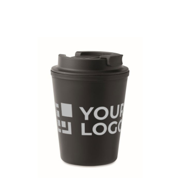 Thermosbeker van gerecycled plastic met mondstuk 300 ml