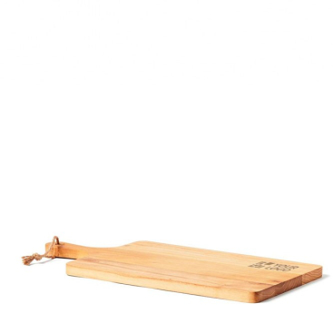 Ruime teakhouten snijplank gepersonaliseerd met logo