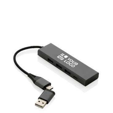 USB-hub van gerecycled plastic met 4 poorten