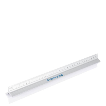 Driehoekige aluminium liniaal met 5 schalen 30 cm
