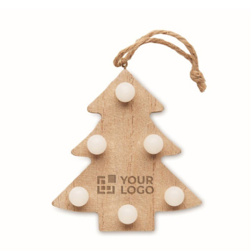 Houten kerstboom bedrukken met LED-verlichting