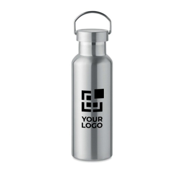 Anti-lek fles van gerecycled staal met handvatdop 500 ml