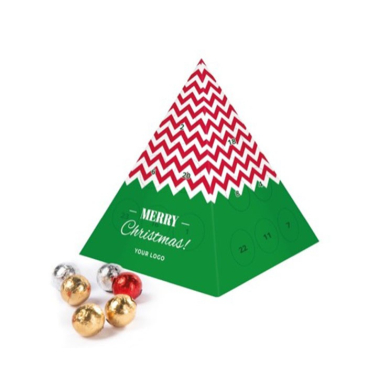 Piramidevormige adventskalender met 24 chocolaatjes
