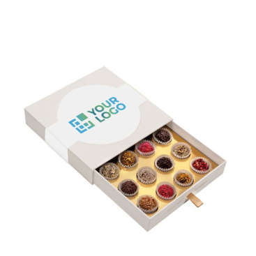 Doos met 16 truffels gevuld met diverse smaken