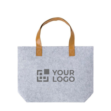 Tas van gerecycled vilt met handvatten van synthetisch leer