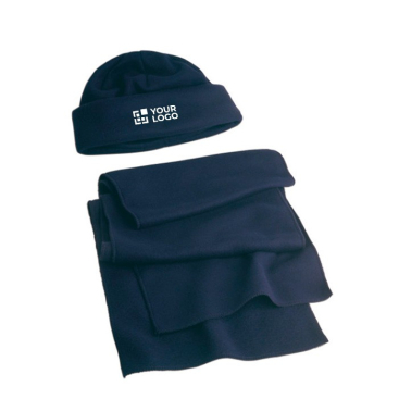 Polyesterfleece set met muts en sjaal 200 g/m2