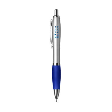 Gerecyclede ABS-pen met rubberen grip en blauwe inkt