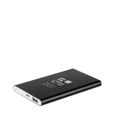 Powerbank van gerecycled aluminium met kabel 4000 mAh