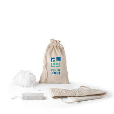 Spa-set in een tas met handdoek en puimsteen