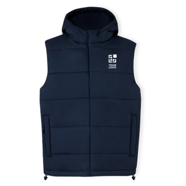 Polyester bodywarmer met geïntegreerde vaste capuchon MKT Brooke