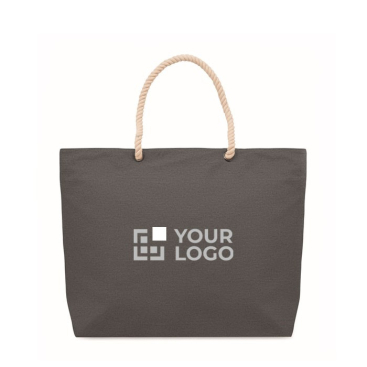 Tas van gerecycled katoen met touwhengsels, 220 g/m2