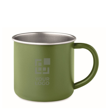 Mok van gerecycled roestvrij staal met metalen rand 300 ml