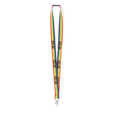 Veelkleurig polyester lanyard met metalen karabijnhaak