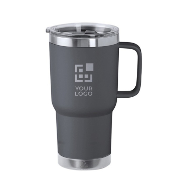 Dubbelwandige RVS beker met stevig handvat 600ml