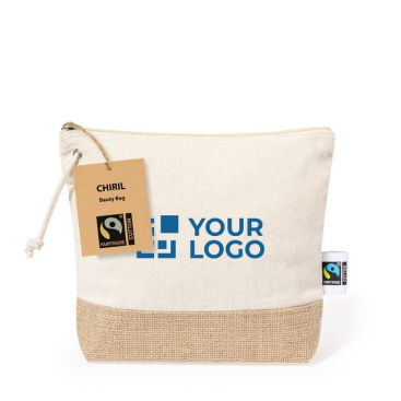 Toilettas van 100% Fairtrade katoen met gelamineerde jute bodem