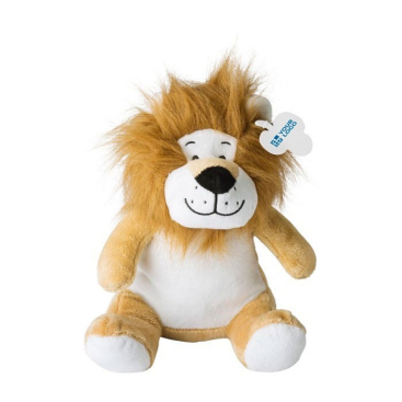 Pluche leeuwen knuffel met aanpasbaar label en geborduurde ogen