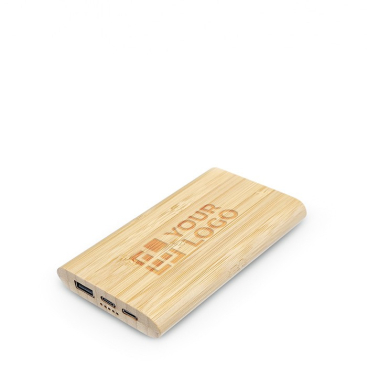 Ecologische powerbank gemaakt van bamboe met type C-poort 10.000 mAh