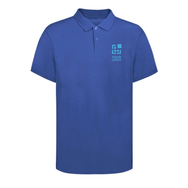 Unisex poloshirt van 100% gekamd katoen met logo en 2 knopen 220 g/m²