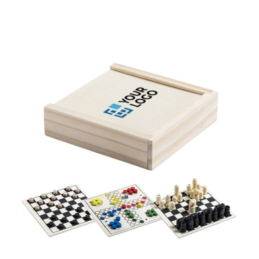 Set aan spelletjes met logo (o.a. dammen)
