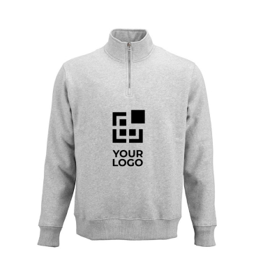Unisex sweater van biologisch katoen met 1/4 rits 340g/m² Malibu