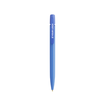 Plastic BIC®-balpen met personaliseerbare clip en blauwe inkt
