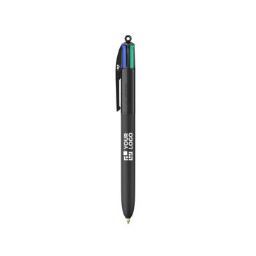 Plastic balpen met zachte soft touch en vier kleuren inkt BIC®