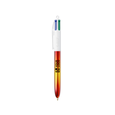 Plastic balpen met metallic afwerking en 4 kleuren Flags BIC®