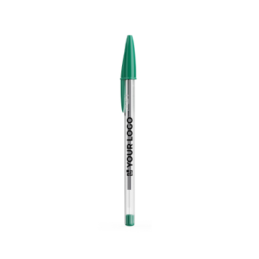 Klassieke transparante plastic balpen met groene inkt BIC® Cristal®